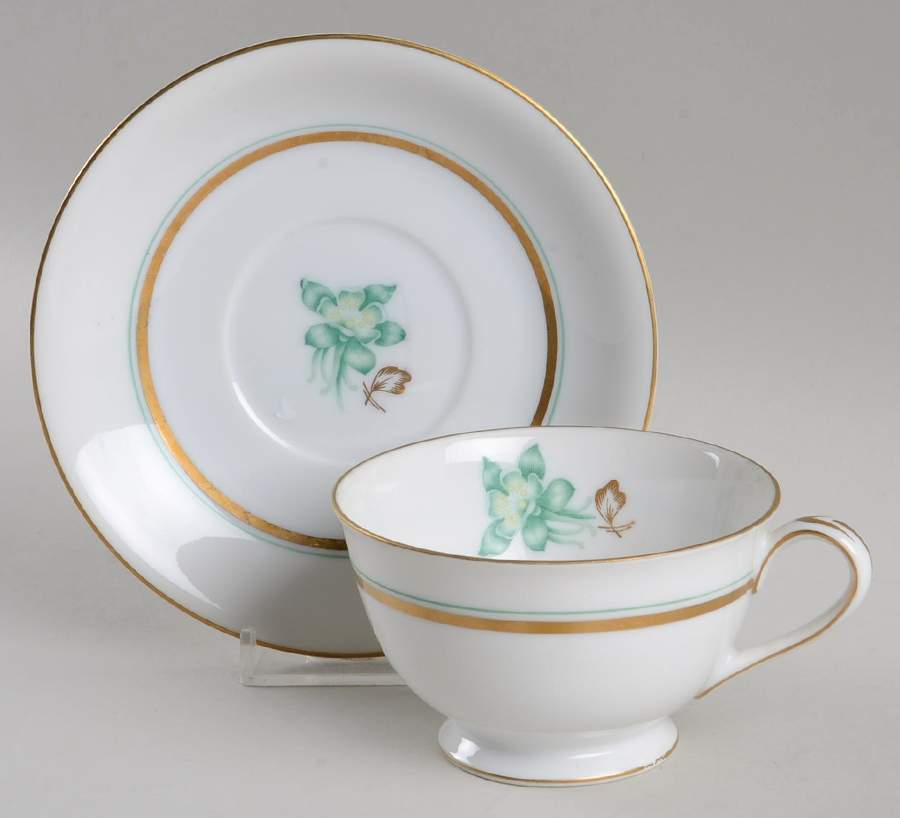 Columbine Footed Cup & Saucer Set by Wentworth-1
