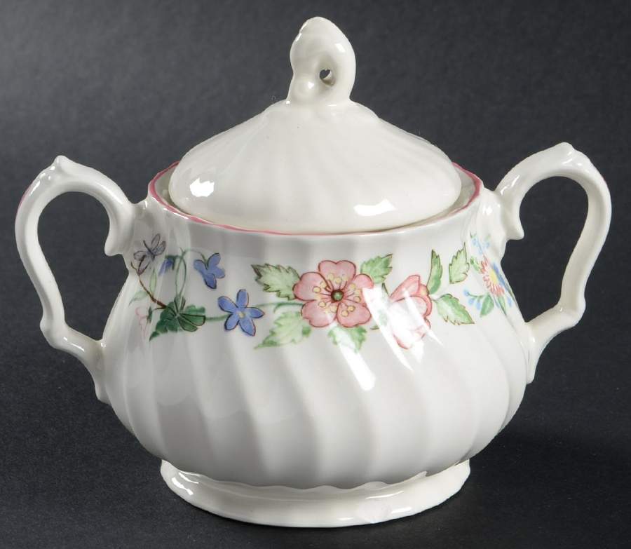 Spring Fields Sugar Bowl & Lid by Wood & Sons-1