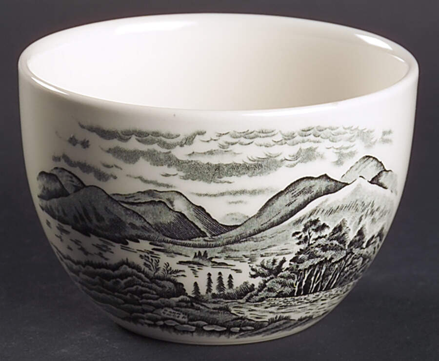 Romantic England Black Open Rice/Sugar Bowl by Wedgwood-1