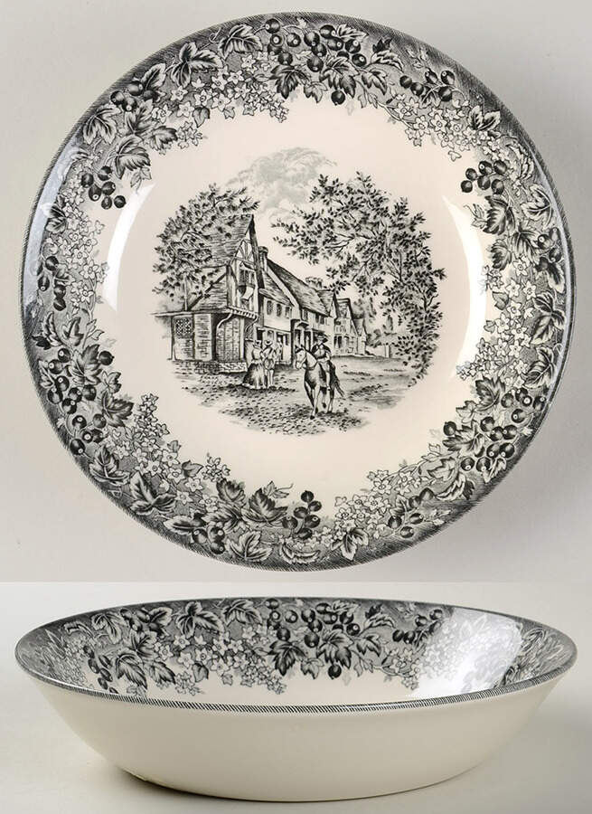 Romantic England Black 7" Individual Pasta Bowl by Wedgwood-1