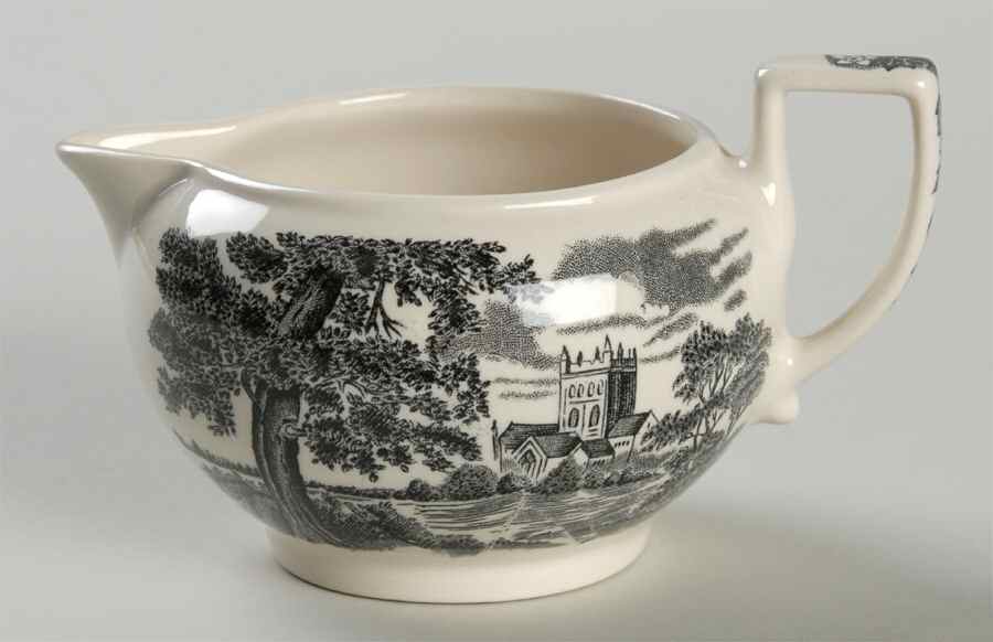 Romantic England Black Creamer by Wedgwood-1