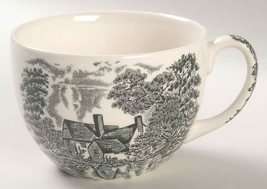 Romantic England Black Flat Cup by Wedgwood-1