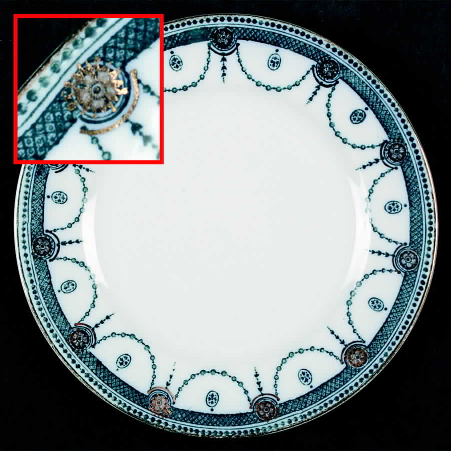 Venice Aqua Gold Trim Bread & Butter Plate by Wood & Sons-1