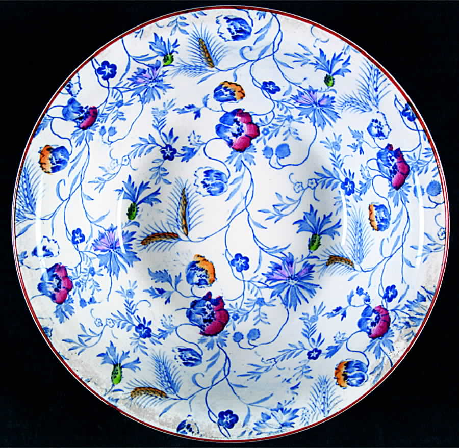 Poppytrail Blue Multicolor 8" Round Vegetable Bowl by Wood & Sons-1