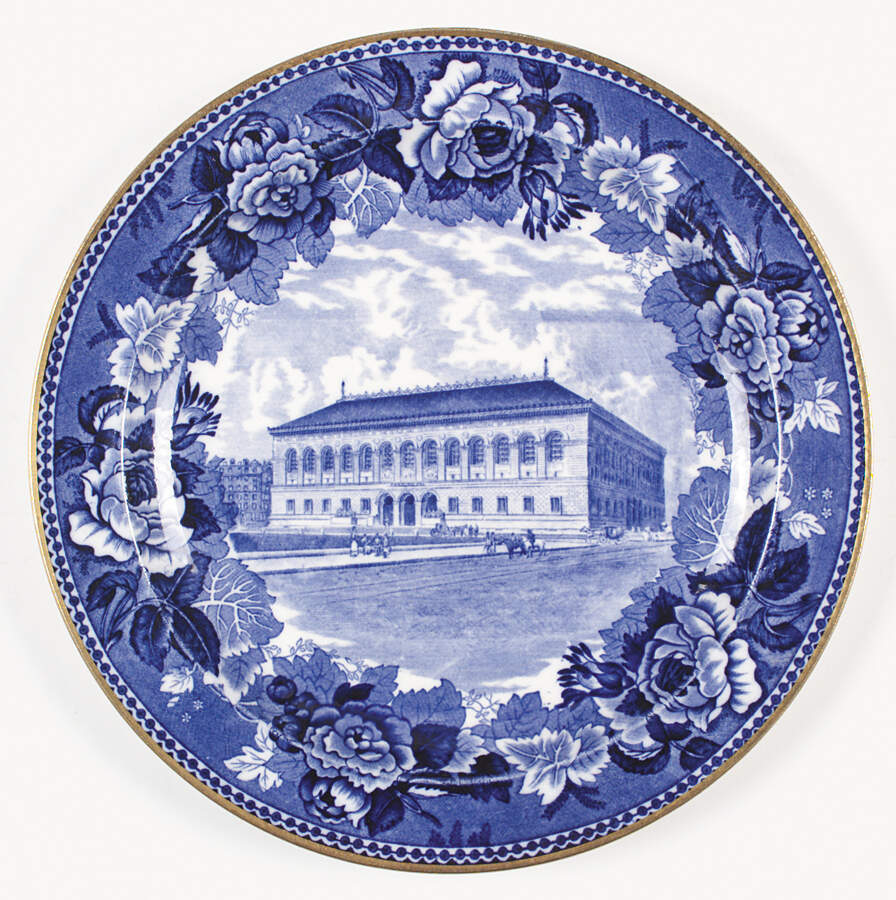 Boston Scenes Blue (Gold Trim) Luncheon Plate by Wedgwood-1