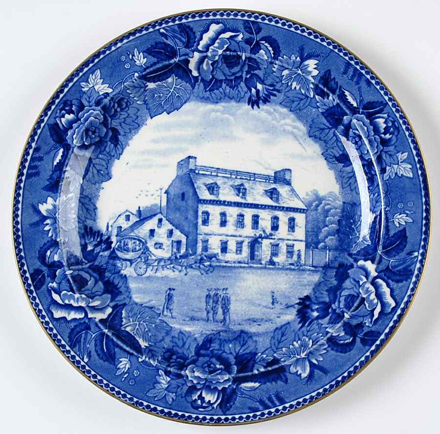 Boston Scenes Blue (Gold Trim) Luncheon Plate by Wedgwood-1