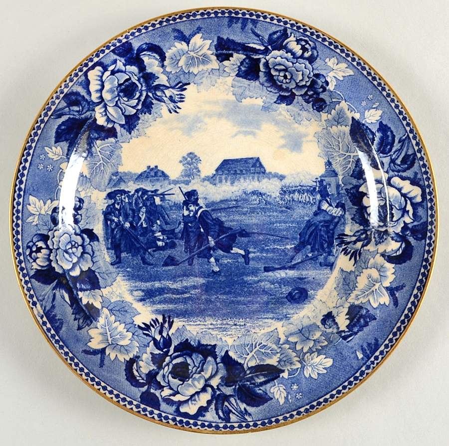 Boston Scenes Blue (Gold Trim) Luncheon Plate by Wedgwood-1