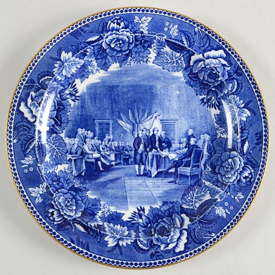 Boston Scenes Blue (Gold Trim) Luncheon Plate by Wedgwood-1