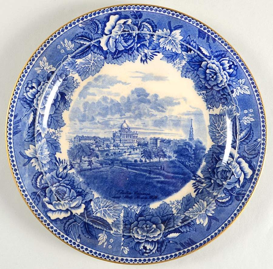Boston Scenes Blue (Gold Trim) Luncheon Plate by Wedgwood-1