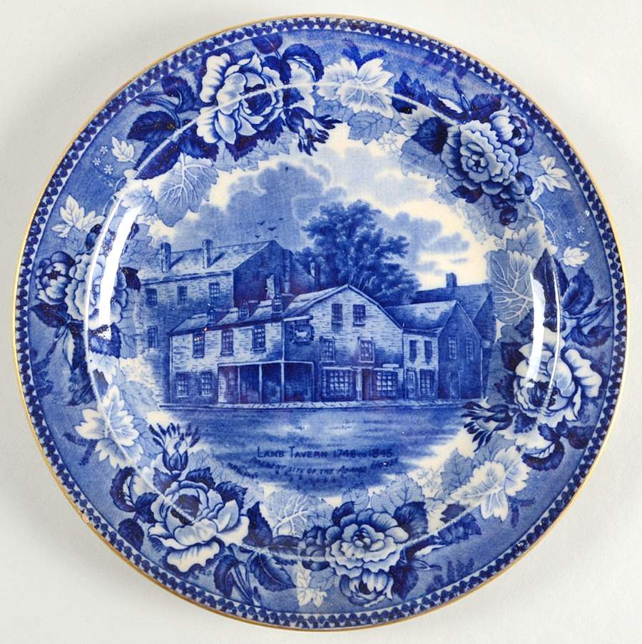 Boston Scenes Blue (Gold Trim) Luncheon Plate by Wedgwood-1