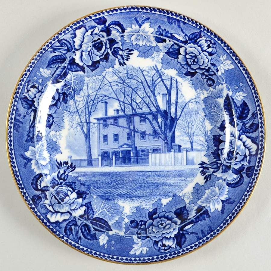 Boston Scenes Blue (Gold Trim) Luncheon Plate by Wedgwood-1