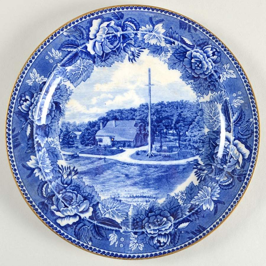 Boston Scenes Blue (Gold Trim) Luncheon Plate by Wedgwood-1
