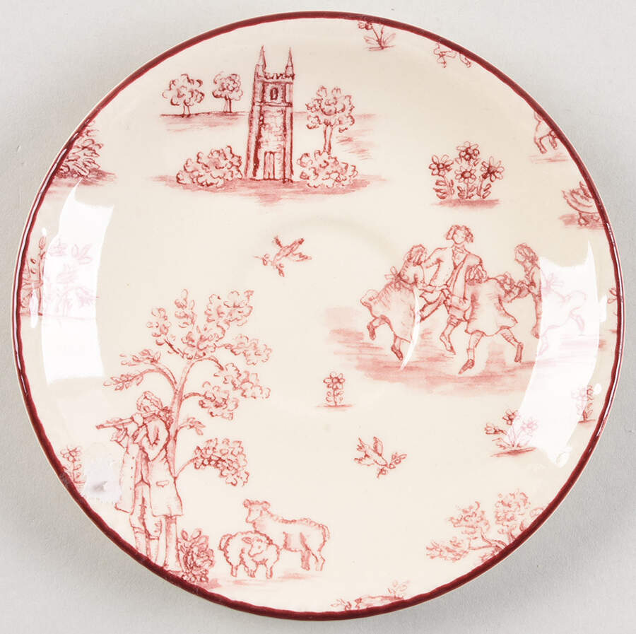 Toille De Joile Pink (Scallop) Saucer by Wood & Sons-1