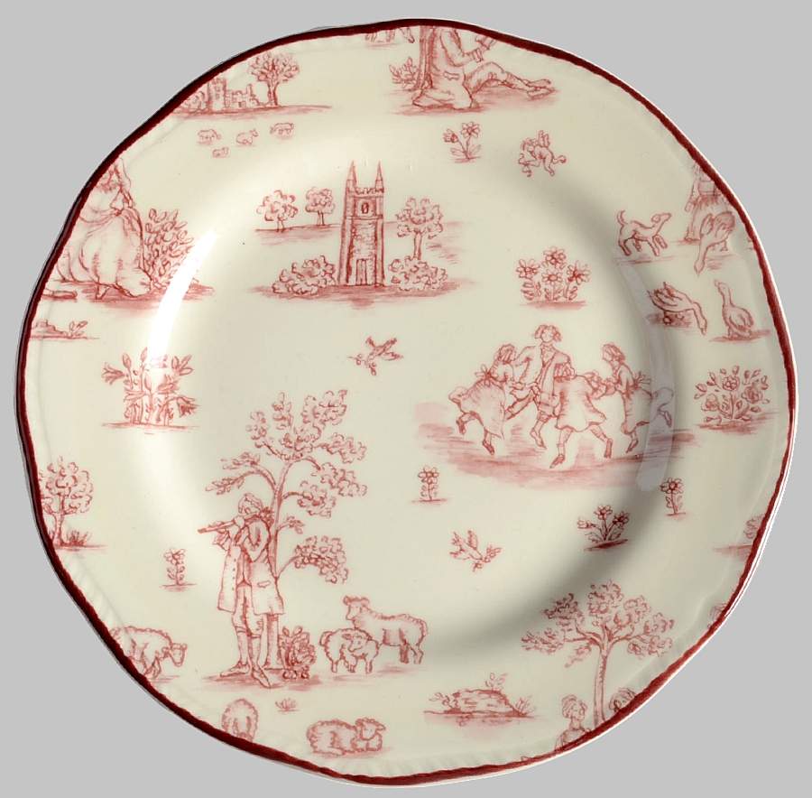 Toille De Joile Pink (Scallop) Salad Plate by Wood & Sons-1