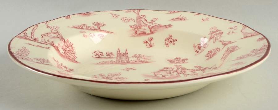 Toille De Joile Pink (Scallop) Rim Soup Bowl by Wood & Sons-1