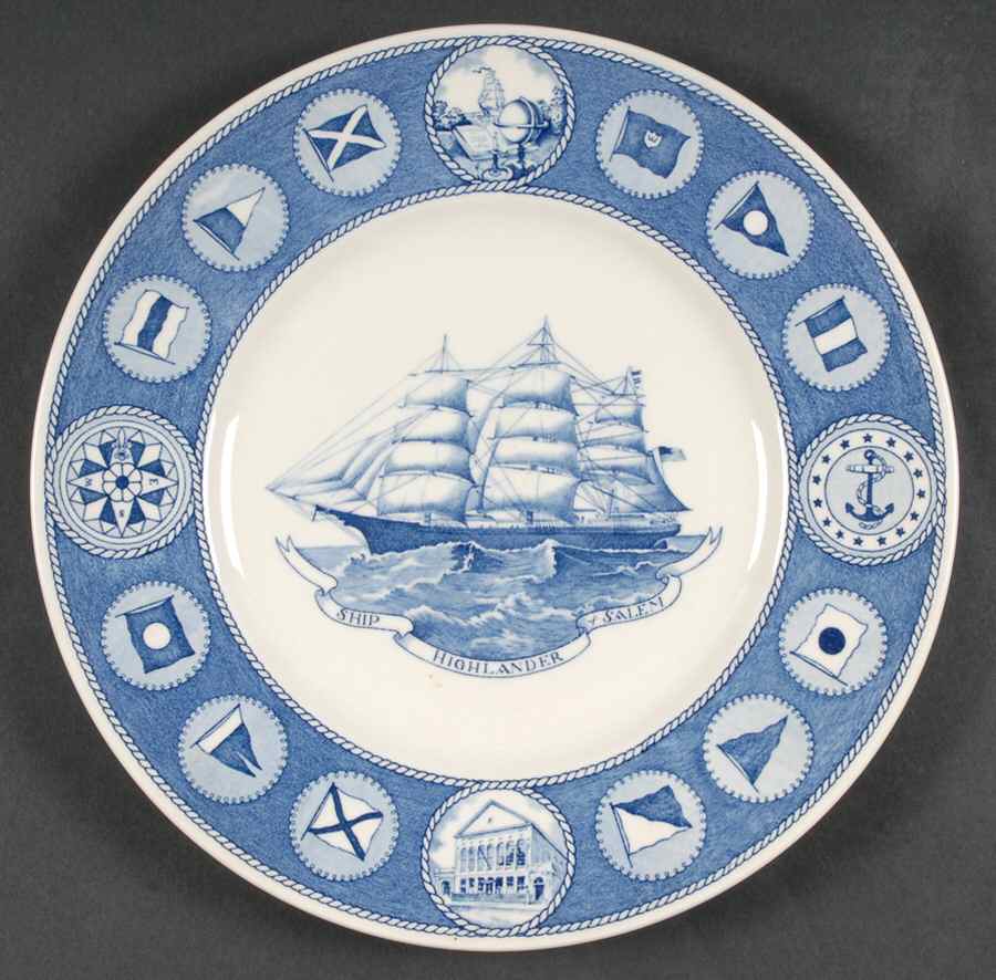 Peabody Museum (Blue) Dinner Plate by Wedgwood-1