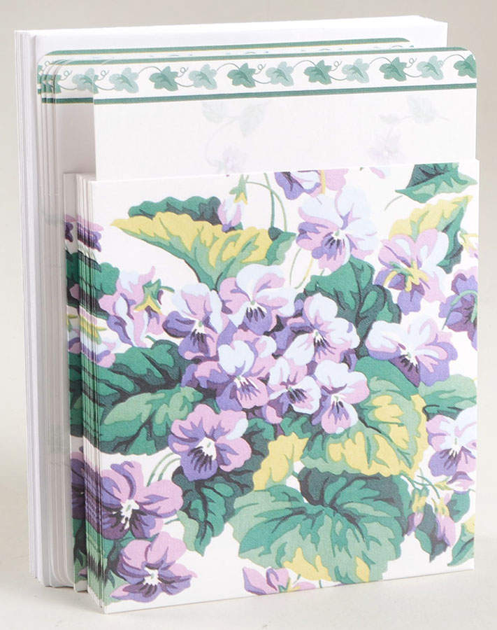 Sweet Violets (Box of 10) Note Cards & Envelopes by Waverly-1