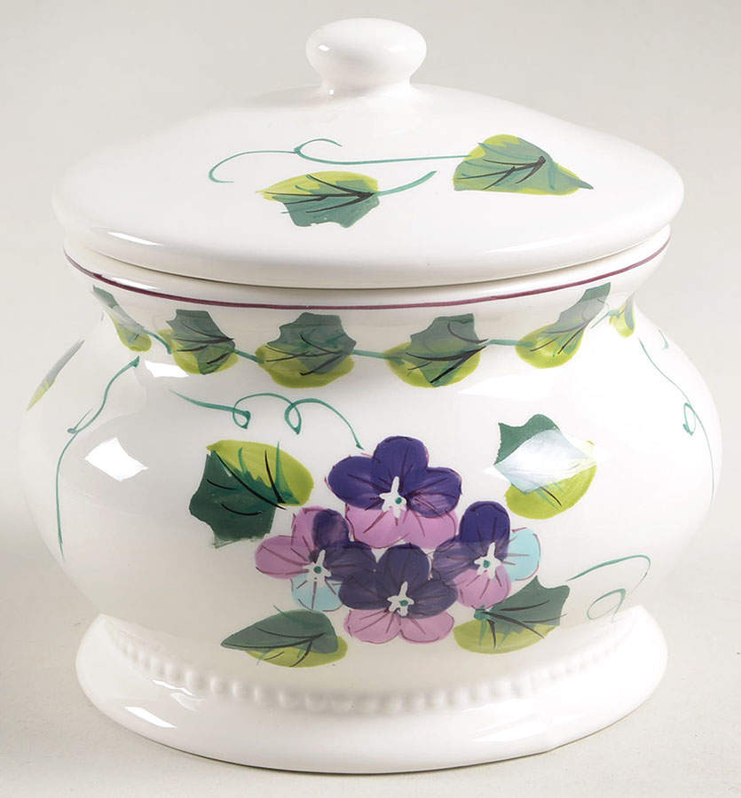 Sweet Violets Small Covered Jar & Lid by Waverly-1