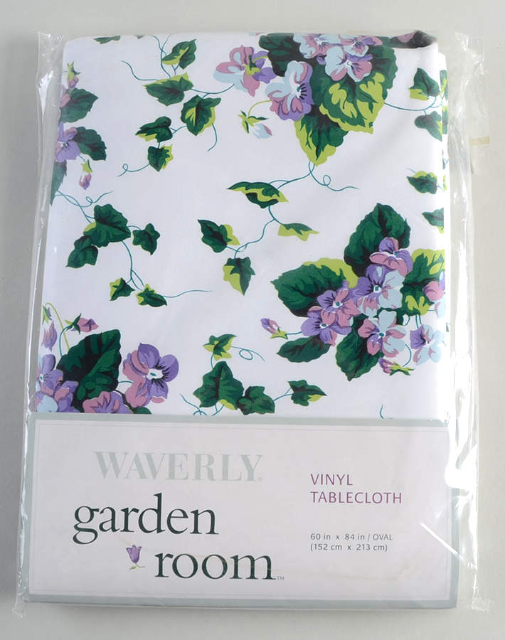Sweet Violets 60" X 84" Oval Tablecloth by Waverly-1
