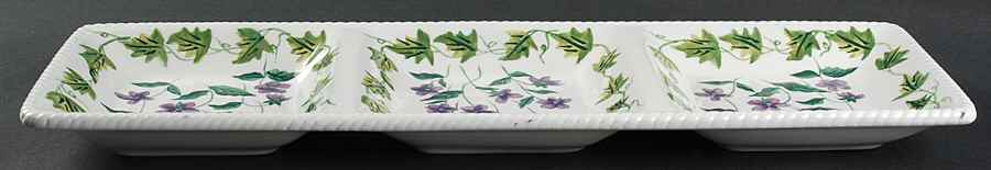 Sweet Violets 3 Part Rectangular Divided Server by Waverly-1