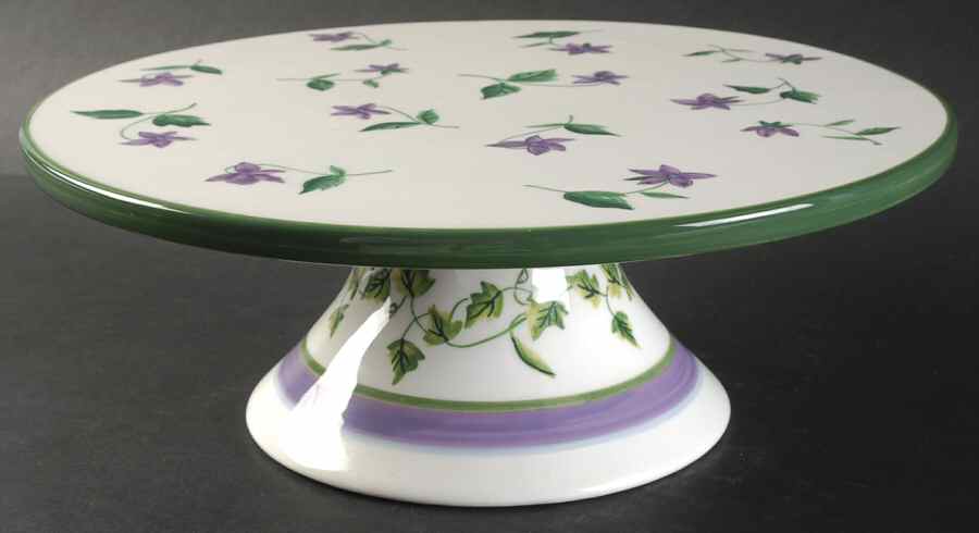 Sweet Violets 11" Diameter Pedestal Cake Stand by Waverly-1