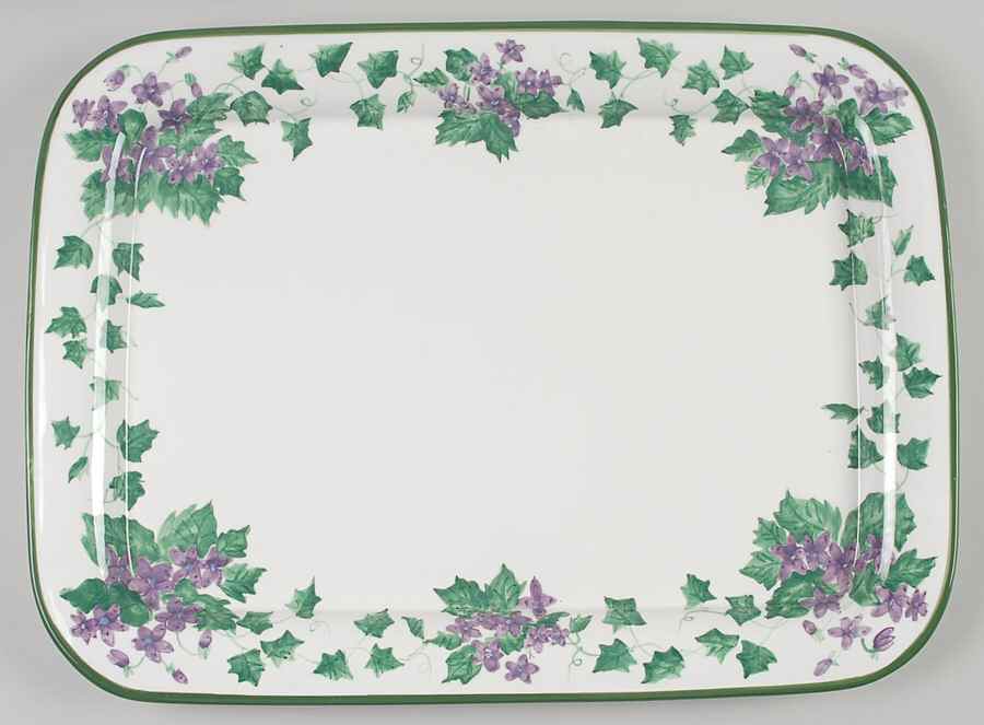 Sweet Violets 18" Rectangular Serving Platter by Waverly-1
