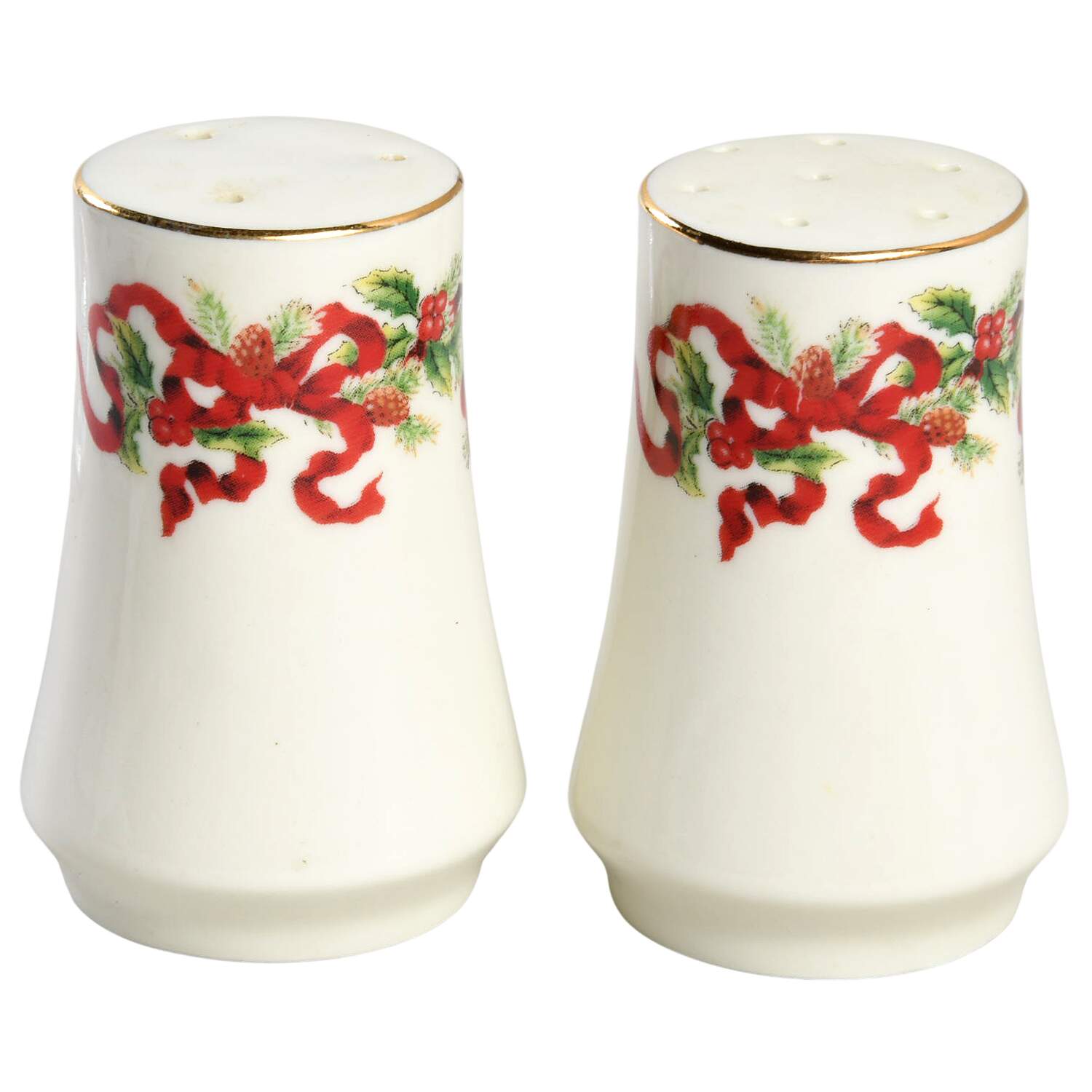 Christmas Ribbon Salt & Pepper Set by World Bazaars-1