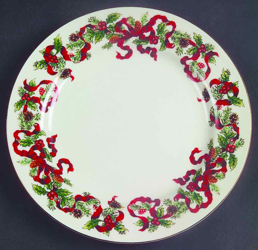 Christmas Ribbon Salad Plate by World Bazaars-1