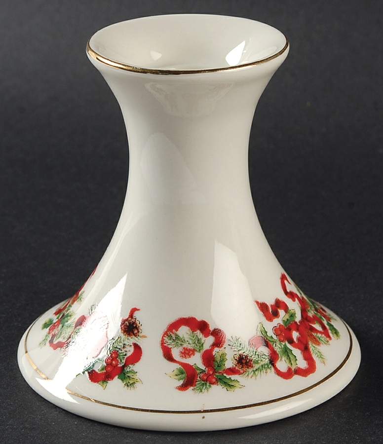 Christmas Ribbon 3" Candlestick by World Bazaars-1