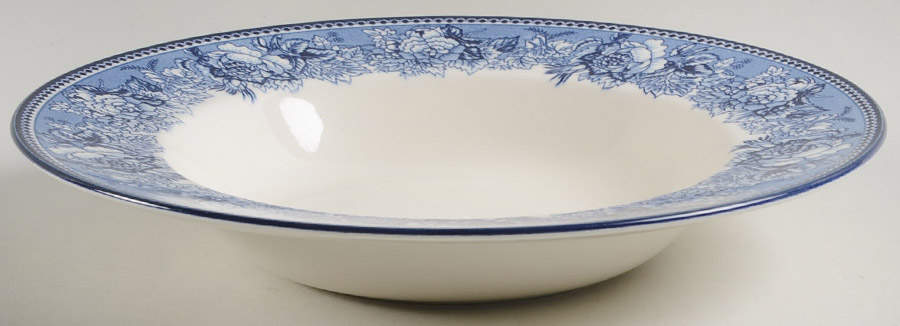 Highgrove (Blue Trim) Large Rim Soup Bowl by Wedgwood-1