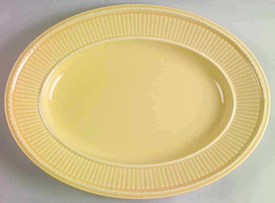 Edme Yellow 14" Oval Serving Platter by Wedgwood-1