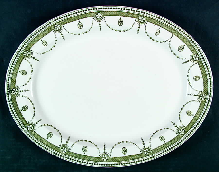 Venice Green 16" Oval Serving Platter by Wood & Sons-1