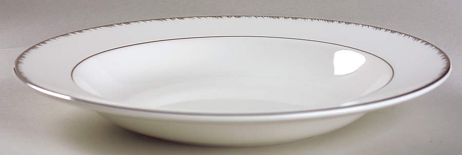 Platinum Plume Large Rim Soup Bowl by Wedgwood-1