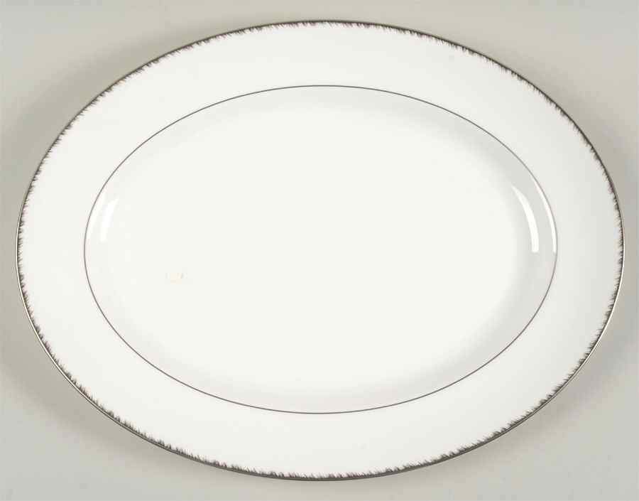 Platinum Plume 15" Oval Serving Platter by Wedgwood-1