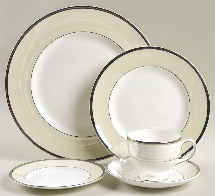 Lustreware Oyster 5 Piece Place Setting by Wedgwood-1