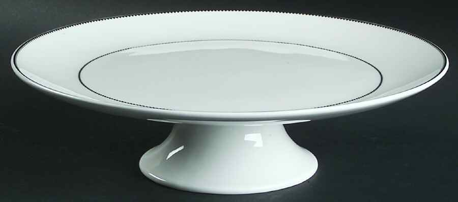 Blanc Et Noir 10" Diameter Pedestal Cake Stand by Wedgwood-1