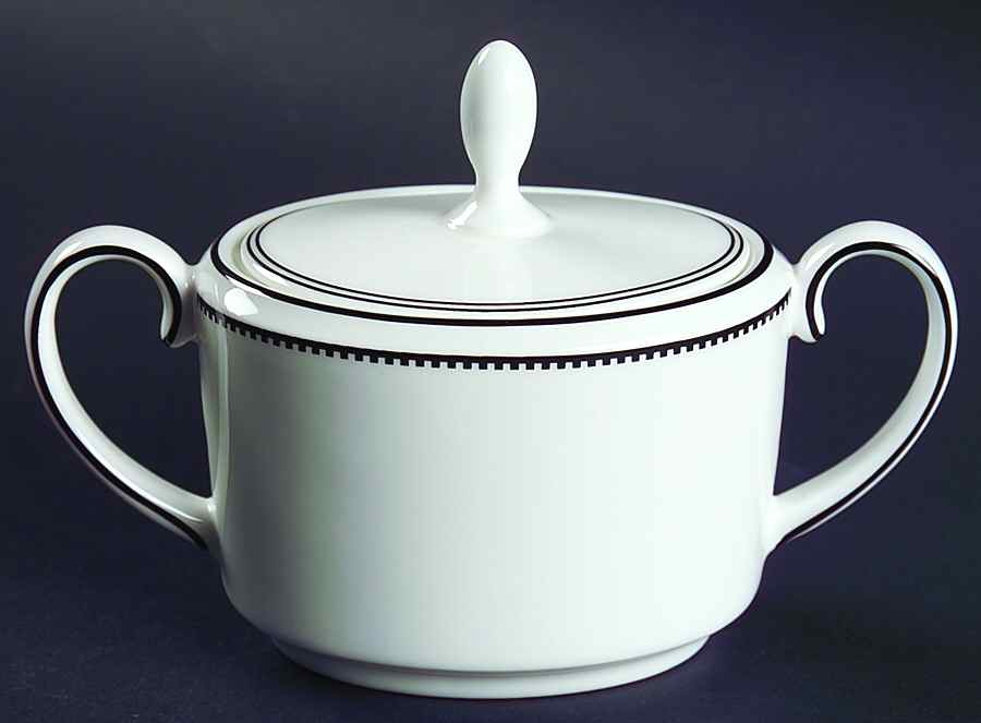Blanc Et Noir Sugar Bowl & Lid by Wedgwood-1