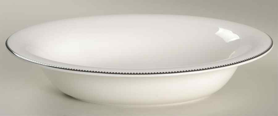 Blanc Et Noir 9" Oval Vegetable Bowl by Wedgwood-1
