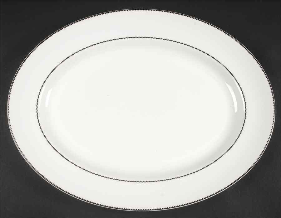 Blanc Et Noir 15" Oval Serving Platter by Wedgwood-1