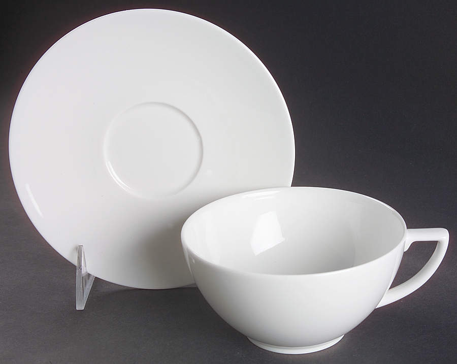 Jasper Conran (Bone, Plain) Flat Cup & Saucer Set by Wedgwood-1