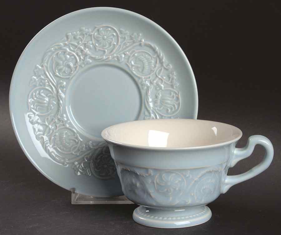 Patrician Blue Footed Cup & Saucer Set by Wedgwood-1