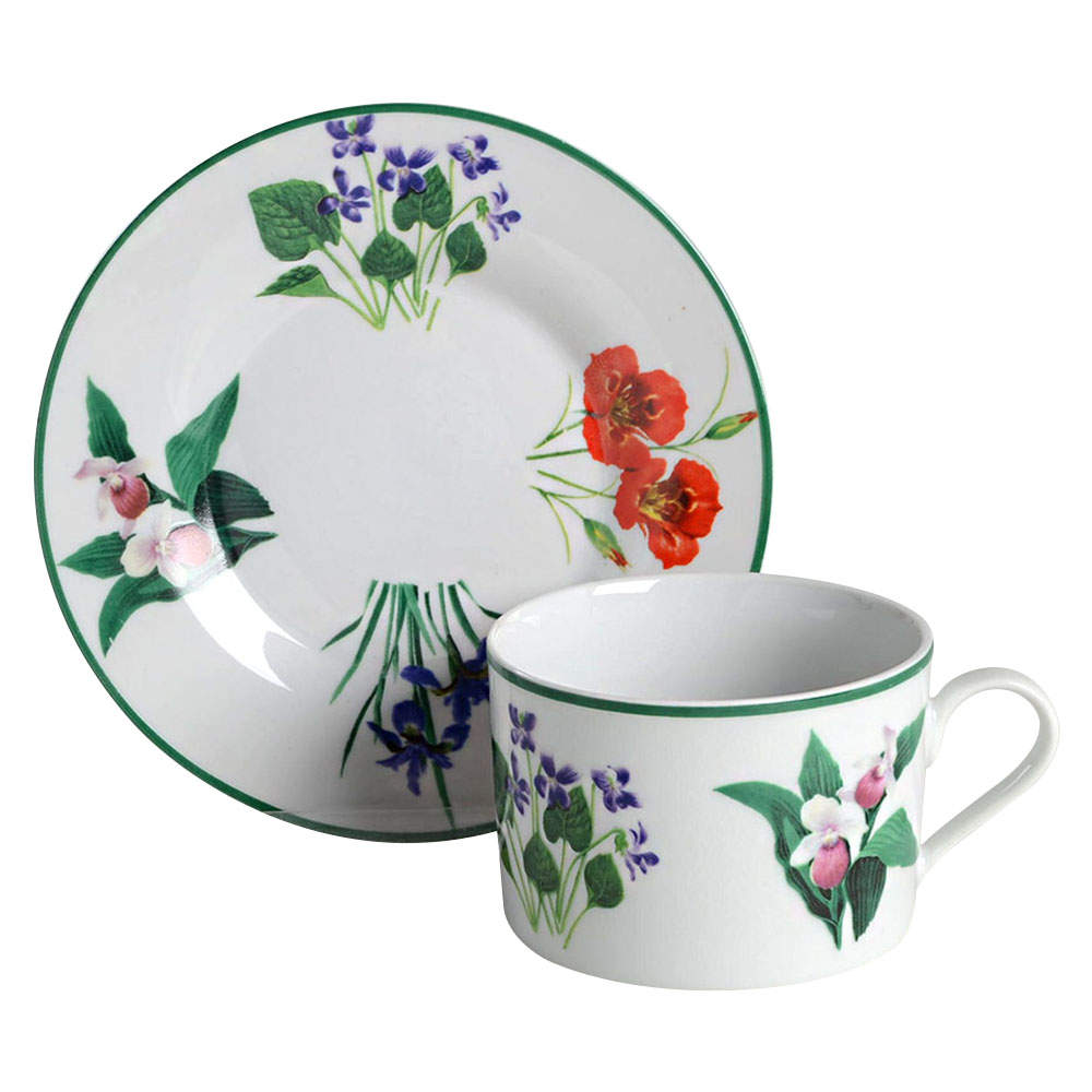 American Wildflowers Flat Cup & Saucer Set by National Wildlife Federation-1