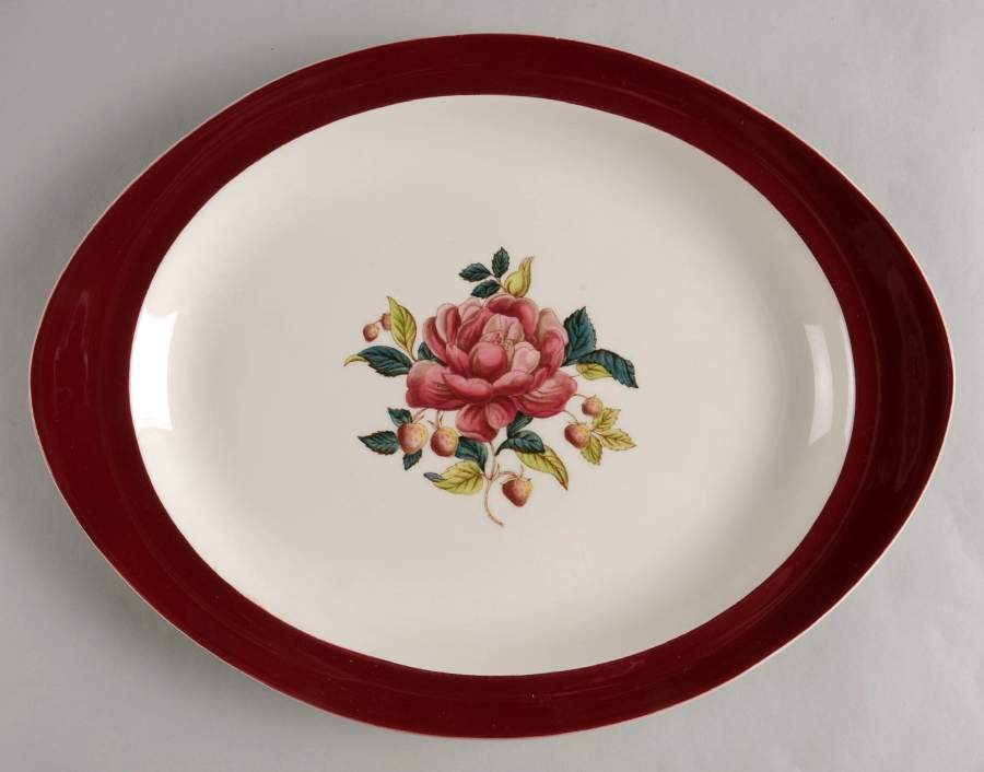 Barlaston Rose 13" Oval Serving Platter by Wedgwood-1