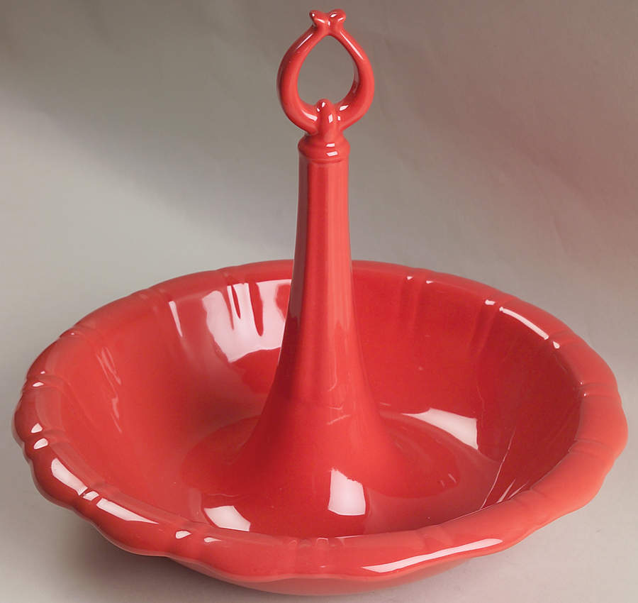 Coral Zinger Ceramic Center Handle Snack Bowl by Waterford China-1