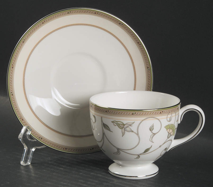 Heiress Leigh Shape Footed Cup & Saucer Set by Wedgwood-1