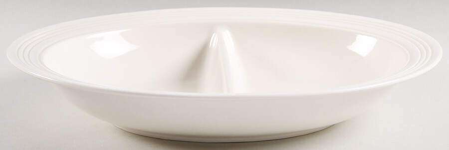 Jasper Conran Casual Cream Oval Divided Vegetable Bowl by Wedgwood-1