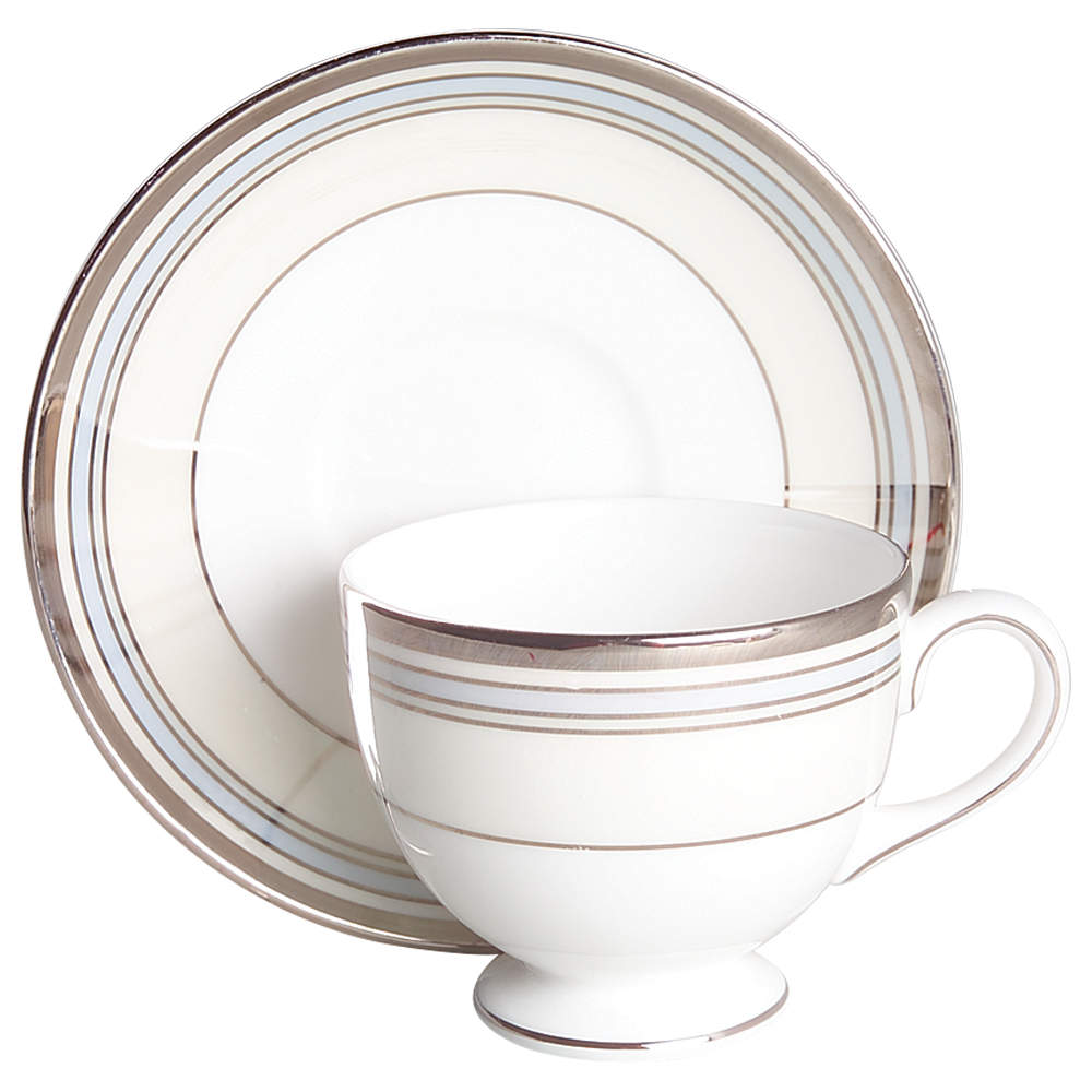 Lustreware Pacific Stripe Footed Cup & Saucer Set by Wedgwood-1