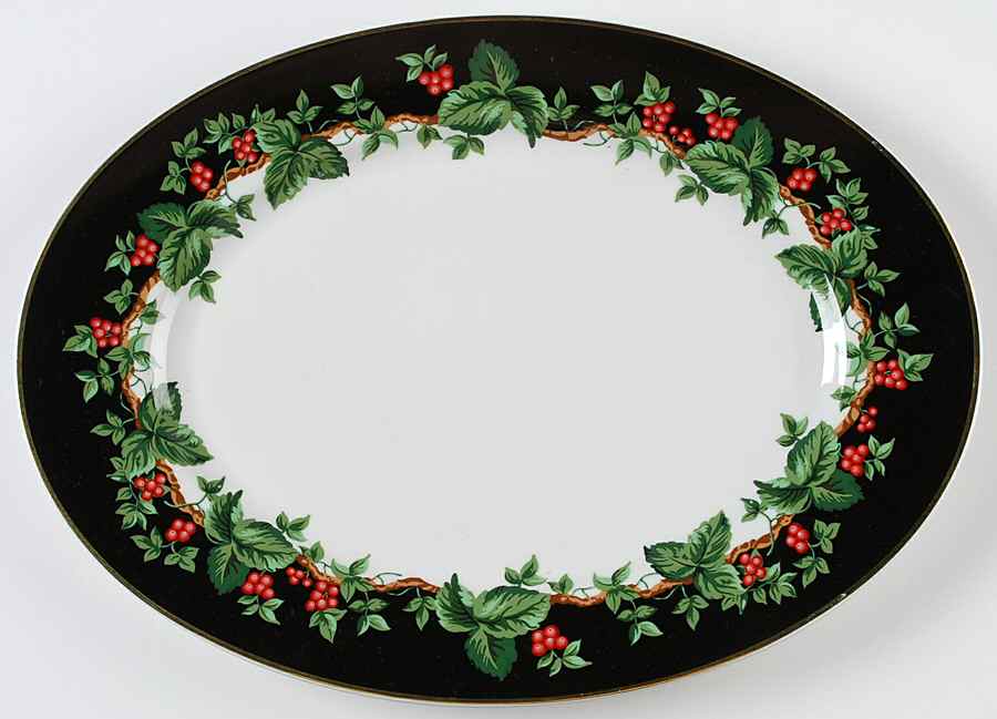 Holiday Bouquet 14" Oval Serving Platter by Waverly-1
