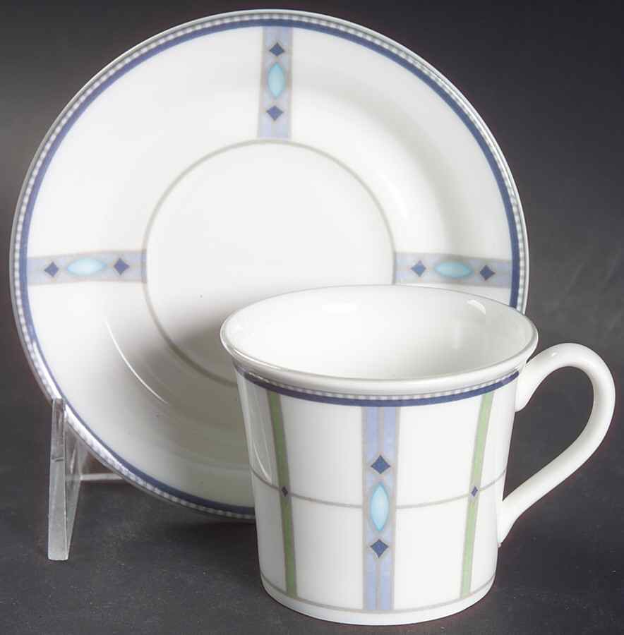 Quadrants Flat Demitasse Cup & Saucer Set by Wedgwood-1