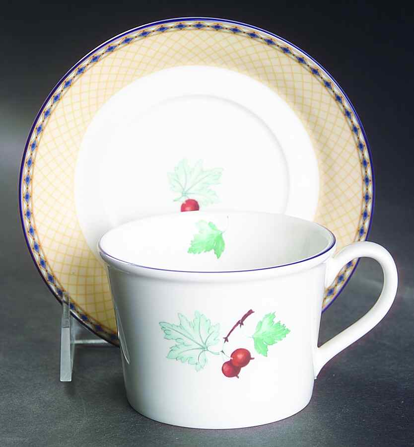 Fruit Symphony Flat Cup & Saucer Set by Wedgwood-1